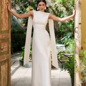 Valge elegantne maksikleit - S